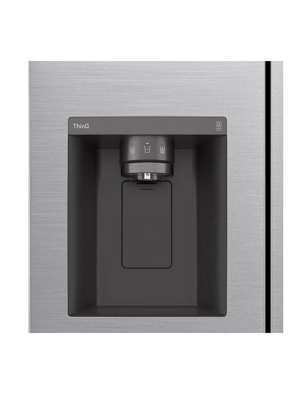 LG NatureFRESH GSLV71PZTD Side-by-Side Fridge Freezer with Non-Plumbed Water & Ice Dispenser - Shiny Steel - 635L - Image 6